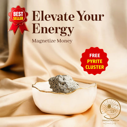 Oracle Horizon Selenite Money Bowl with Pyrite Cluster (Free)