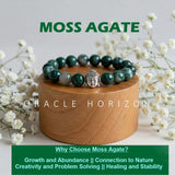 Moss Agate  Crystal Bracelet | Lab Certified | For Abundance, Emotional  and Manifestation - Unisex, 8 mm beads Bracelet