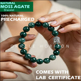 Moss Agate  Crystal Bracelet | Lab Certified | For Abundance, Emotional  and Manifestation - Unisex, 8 mm beads Bracelet