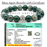 Moss Agate  Crystal Bracelet | Lab Certified | For Abundance, Emotional  and Manifestation - Unisex, 8 mm beads Bracelet