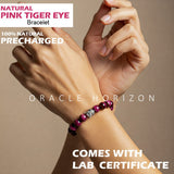 Pink Tiger Eye  Crystal Bracelet | Lab Certified | For Confidence, Emotional  and Courage - Unisex, 8 mm beads Bracelet