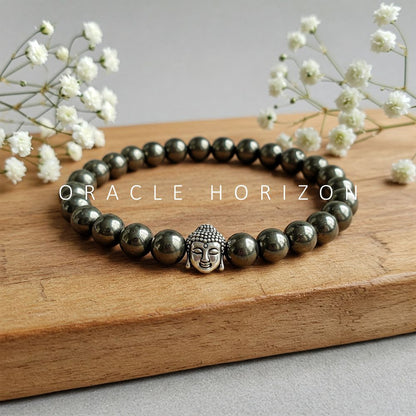Pyrite  Crystal Bracelet | Lab Certified | For Financial Gains, Abundance and Prosperity | Money Mangnet - Unisex, 8 mm beads Bracelet