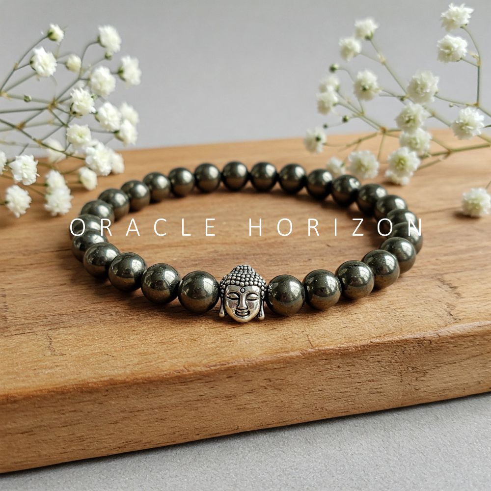 Prosperity Pyrite Bracelet with Raw Selenite Charging Tray