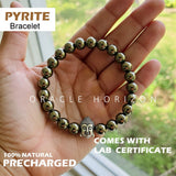 Pyrite  Crystal Bracelet | Lab Certified | For Financial Gains, Abundance and Prosperity | Money Mangnet - Unisex, 8 mm beads Bracelet