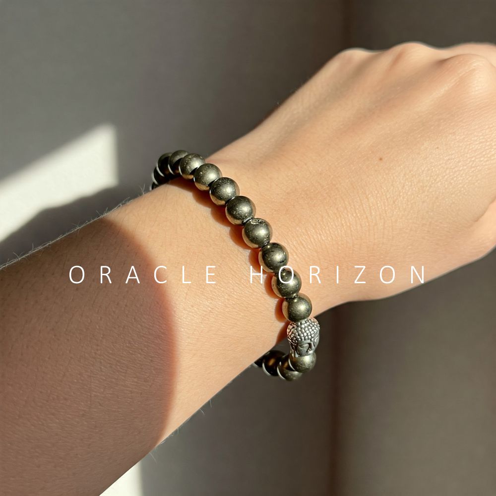 Pyrite  Crystal Bracelet | Lab Certified | For Financial Gains, Abundance and Prosperity | Money Mangnet - Unisex, 8 mm beads Bracelet