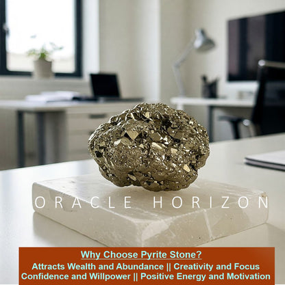 Pyrite Abundance Stone with Raw Selenite Charging Tray