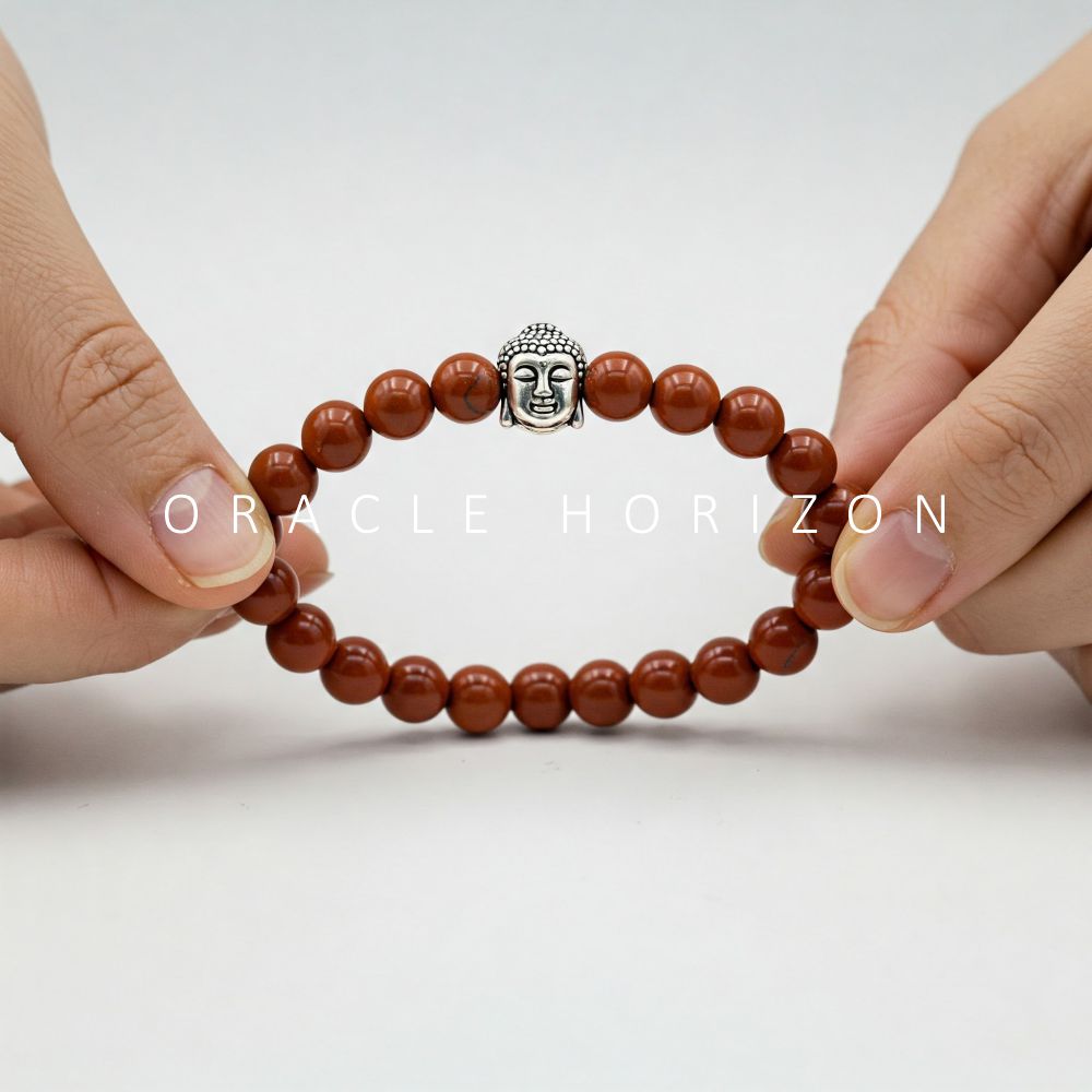 Red Jasper Healing Crystal Bracelet | Lab Certified | For Grounding, stability, vitality and energy | For Body Builders - Unisex, 8 mm beads Bracelet