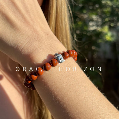 Red Jasper Healing Crystal Bracelet | Lab Certified | For Grounding, stability, vitality and energy | For Body Builders - Unisex, 8 mm beads Bracelet