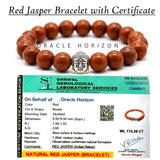 Red Jasper Healing Crystal Bracelet | Lab Certified | For Grounding, stability, vitality and energy | For Body Builders - Unisex, 8 mm beads Bracelet