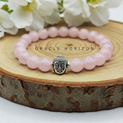 Rose Quartz  Crystal Bracelet | Lab Certified | For love, harmony, self love and emotional balance - Unisex, 8 mm beads Bracelet