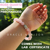 Rose Quartz  Crystal Bracelet | Lab Certified | For love, harmony, self love and emotional balance - Unisex, 8 mm beads Bracelet