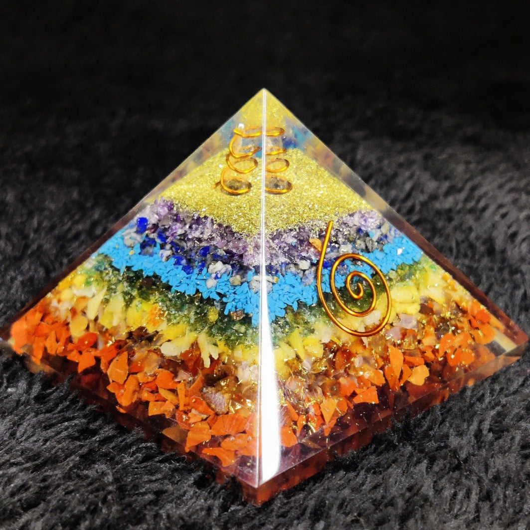 7 Chakra Pyramid with copper coil | Harmony, Balance, and Alignment