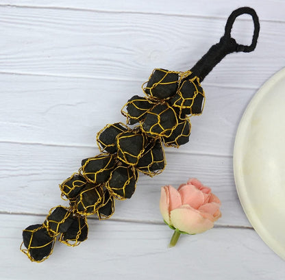 Black Tourmaline Crystal Hanging | Protect Against Negativity | Grounding and Stability