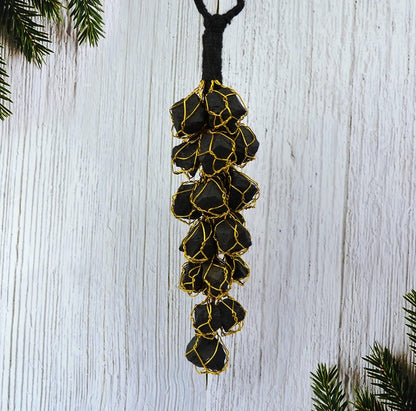 Black Tourmaline Crystal Hanging | Protect Against Negativity | Grounding and Stability