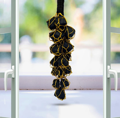 Black Tourmaline Crystal Hanging | Protect Against Negativity | Grounding and Stability