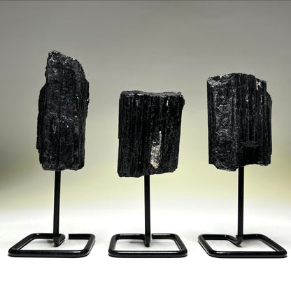 Black Tourmaline Crystal Stand | Protect Against Negativity | Grounding and Stability