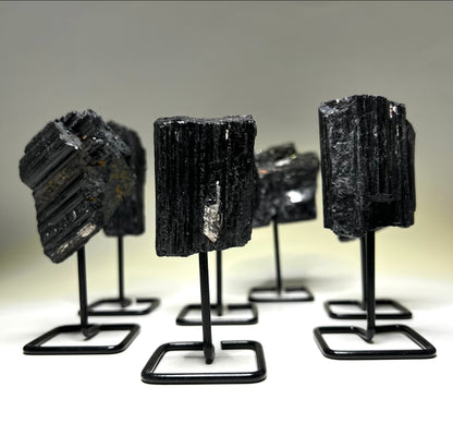 Black Tourmaline Crystal Stand | Protect Against Negativity | Grounding and Stability