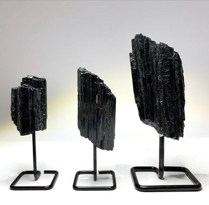 Black Tourmaline Crystal Stand | Protect Against Negativity | Grounding and Stability