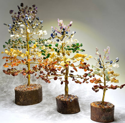 7 Chakra Crystal Tree Wooden Base- A Beautiful Tool for Energy Alignment and