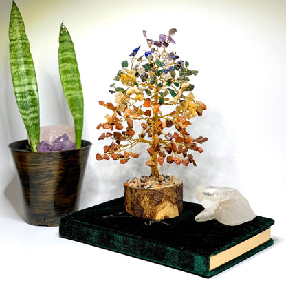 7 Chakra Crystal Tree Wooden Base- A Beautiful Tool for Energy Alignment and