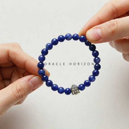Sodalite  Crystal Bracelet | Lab Certified | For mental clarity, focus, communication and balance throat chakra - Unisex, 8 mm beads Bracelet