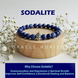 Sodalite  Crystal Bracelet | Lab Certified | For mental clarity, focus, communication and balance throat chakra - Unisex, 8 mm beads Bracelet
