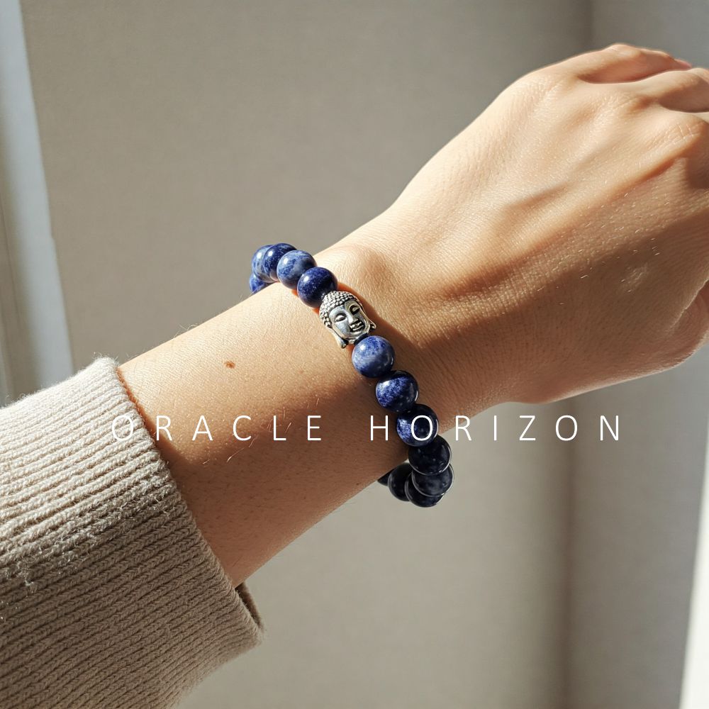 Sodalite  Crystal Bracelet | Lab Certified | For mental clarity, focus, communication and balance throat chakra - Unisex, 8 mm beads Bracelet