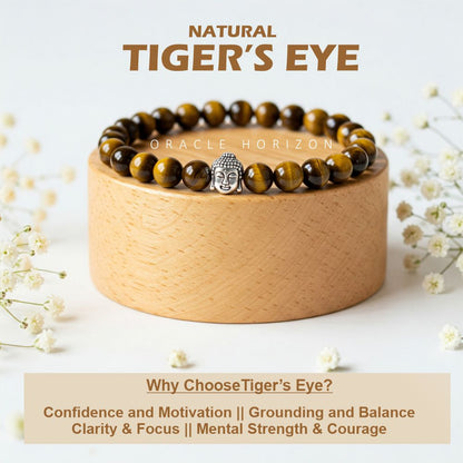Tiger Eye  Crystal Bracelet | Lab Certified | For focus, clarity, confidence and courage - Unisex, 8 mm beads Bracelet