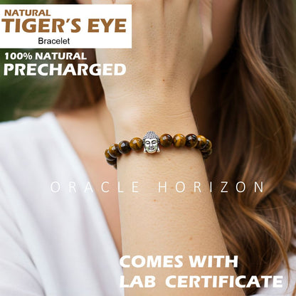 Tiger Eye  Crystal Bracelet | Lab Certified | For focus, clarity, confidence and courage - Unisex, 8 mm beads Bracelet