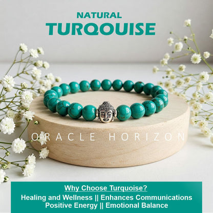 Turquoise  Crystal Bracelet | Lab Certified | For , protection, communication and promotes harmony and balance - Unisex, 8 mm beads Bracelet