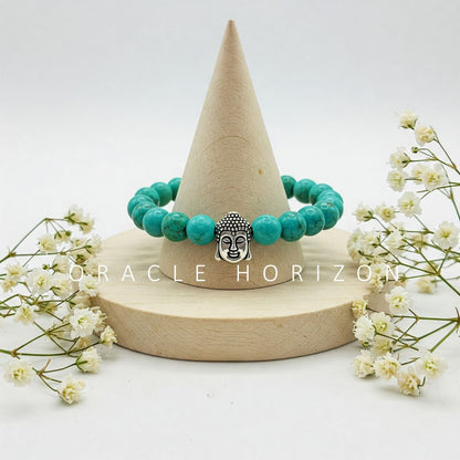 Turquoise  Crystal Bracelet | Lab Certified | For , protection, communication and promotes harmony and balance - Unisex, 8 mm beads Bracelet