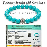 Turquoise  Crystal Bracelet | Lab Certified | For , protection, communication and promotes harmony and balance - Unisex, 8 mm beads Bracelet