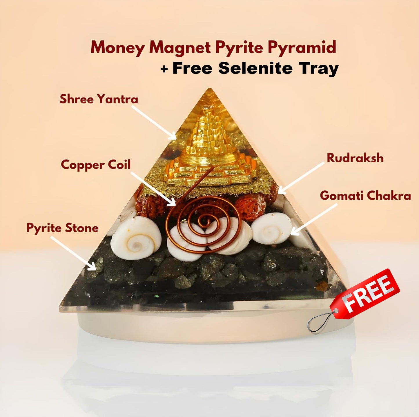 Money Magnet Combo – Buy Money Magnet Pyramid & Get a Selenite Charging Tray FREE || PRE-ENERGIZED FOR MAXIMUM RESULTS