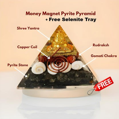Money Magnet Combo – Buy Money Magnet Pyramid & Get a Selenite Charging Tray FREE || PRE-ENERGIZED FOR MAXIMUM RESULTS