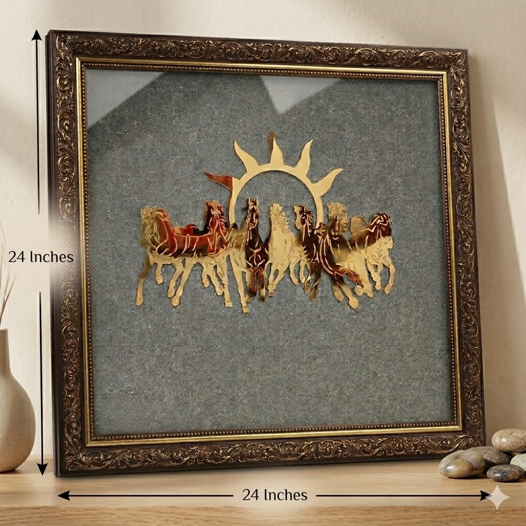 Oracle Horizon 7 Horses Pyrite Frames 24x24 inch