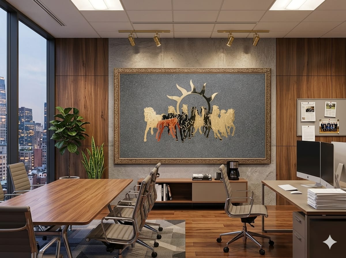 Oracle Horizon 7 Horses Pyrite Frames 36x24 inch