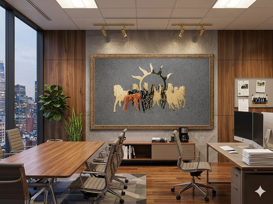Oracle Horizon 7 Horses Pyrite Frames 36x24 inch