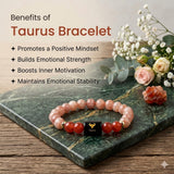 Taurus (वृषभ राशि) Zodiac Sunstone & Carnelian Bracelet  (Bracelet + Free Raw Selenite Tray ✨)