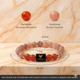 Taurus (वृषभ राशि) Zodiac Sunstone & Carnelian Bracelet  (Bracelet + Free Raw Selenite Tray ✨)