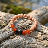 Taurus (वृषभ राशि) Zodiac Sunstone & Carnelian Bracelet  (Bracelet + Free Raw Selenite Tray ✨)