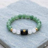 Gemini (मिथुन राशि) Zodiac Green Aventurine & Milky Quartz Bracelet  (Bracelet + FREE Raw Selenite Tray ✨)