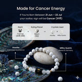 Cancer (कर्क राशि) Zodiac Howlite & Milky Quartz Bracelet  (Bracelet + Free Raw Selenite Tray ✨)