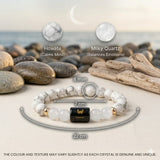 Cancer (कर्क राशि) Zodiac Howlite & Milky Quartz Bracelet  (Bracelet + Free Raw Selenite Tray ✨)