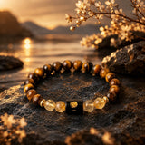 Leo (सिंह राशि) Zodiac Tiger Eye & Citrine Bracelet  (Bracelet + FREE Raw Selenite Tray)
