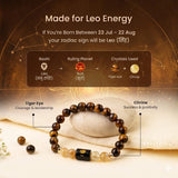 Leo (सिंह राशि) Zodiac Tiger Eye & Citrine Bracelet  (Bracelet + FREE Raw Selenite Tray)