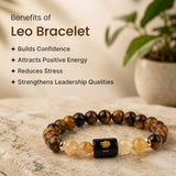 Leo (सिंह राशि) Zodiac Tiger Eye & Citrine Bracelet  (Bracelet + FREE Raw Selenite Tray)
