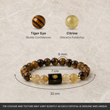 Leo (सिंह राशि) Zodiac Tiger Eye & Citrine Bracelet  (Bracelet + FREE Raw Selenite Tray)