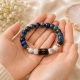 Libra (तुला राशि) Zodiac Lapis Lazuli & Howlite Bracelet (Bracelet + Free Raw Selenite Tray ✨)