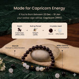 Capricorn (मकर राशि) Zodiac Garnet & Milky Quartz Bracelet  (With FREE Raw Selenite Tray ✨)