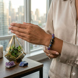 Aquarius (कुंभ राशि) Zodiac Amethyst & Lapis Lazuli Bracelet (Bracelet + Free Raw Selenite Tray ✨)